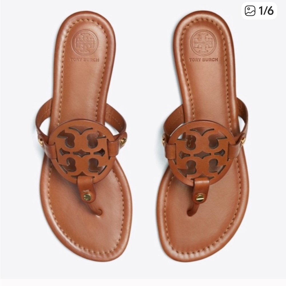 Tory Burch Miller Leather Sandals in Vintage Vachetta